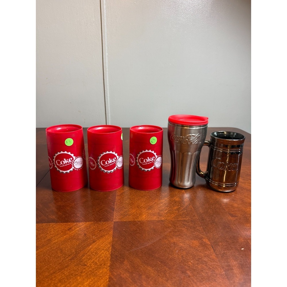 Coca‎ Cola Collectible Cup Lot Advertising Memorabilia 5 Pieces 90's